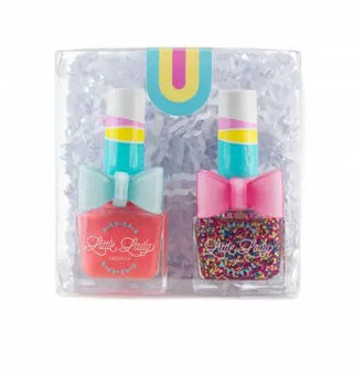 Peachy Rainbow Duo Scented Nail Polish Set, Little Lady Products, cf-type-nail-polish, cf-vendor-little-lady-products, EB Girls, Glitter Nail Polish, Just Peachy, Kids Nail Polish, Little Lad