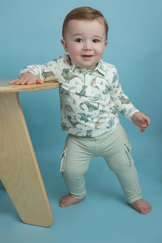 Angel Dear Crayon Dinosaur Polo & Cargo Pant Set, Angel Dear, angel Dear, Angel Dear 2pc Outfit, Angel Dear Crayon Dinosaur, Angel Dear Crayon Dinosaur Polo & Cargo Pant Set, Angel Dear Dino,