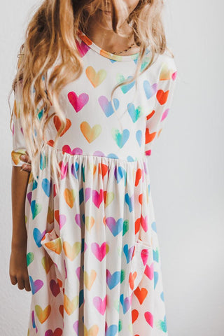 Mila & Rose Lotta Love 3/4 Sleeve Pocket Twirl Dress, Mila & Rose, 3/4 Sleeve Pocket Twirl Dress, Lotta Love 3/4 Sleeve Pocket Twirl Dress, Mila & Rose, Mila & Rose Pocket Twirl Dress, Mila &