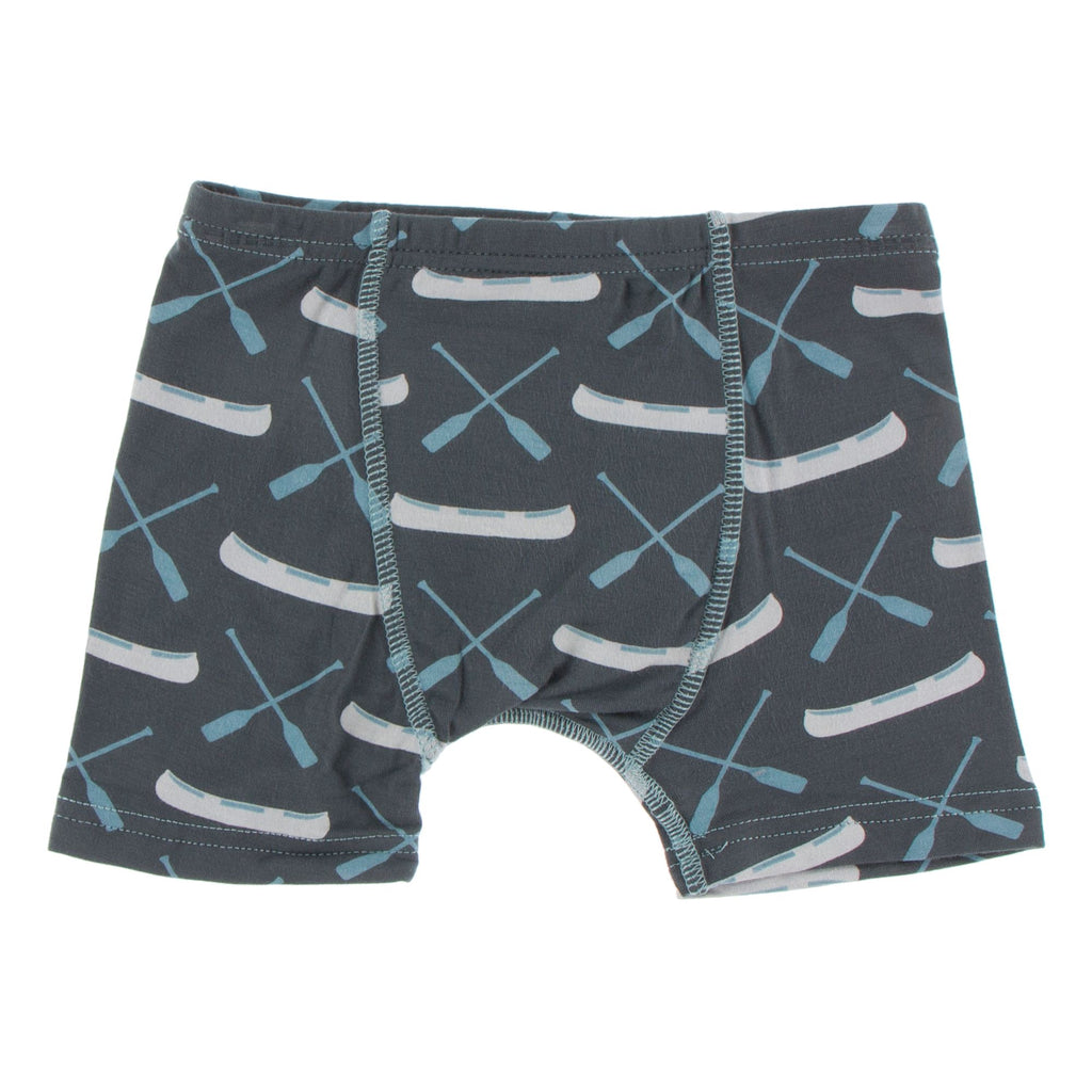 KicKee Pants Fishing Stripe & Stone Paddles and Canoes Boys Boxer Brie