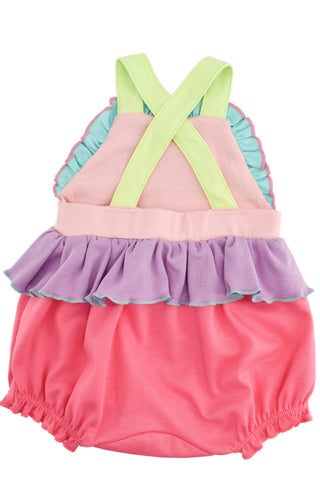 Lemon Loves Layette Tea Party Bubble, Lemon Loves Lime, Els PW 5060, Infant Girls, JAN23, Lemon Loves Layette, Lemon Loves Layette Bubble Romper, Lemon Loves Lime, Lemon Loves Lime Rainbow, L