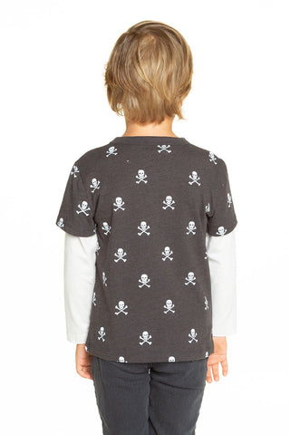 Chaser Skull & Bones L/S Crew Neck Tee, Chaser, Chaser, Chaser Kids, Chaser Kids Shirt, Chaser Kids Tee, Chaser L/S tee, Chaser Long Sleeve Tee, Chaser LS Tee, Chaser Skull & Bones L/S Crew N
