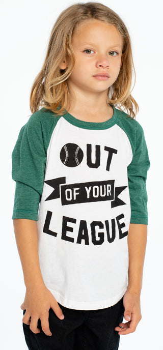 Chaser Out of Your League Raglan Baseball Tee, Chaser, Baseball, Baseball tee, Black Friday, Boys Clothing, Boys Tee, Chaser, Chaser Baseball, Chaser Brand, Chaser Kids, Chaser TShirt, Cyber
