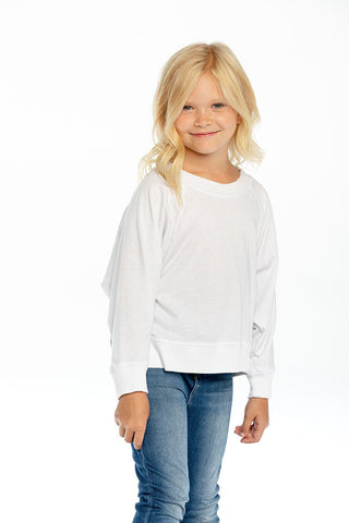 Chaser White Recycled Vintage Batwing Cropped L/S Raglan, Chaser, Chaser, Chaser Kids, Chaser L/S Tee, Chaser Recycled Vintage Batwing Cropped L/S Raglan, Chaser White, Chaser White Recycled