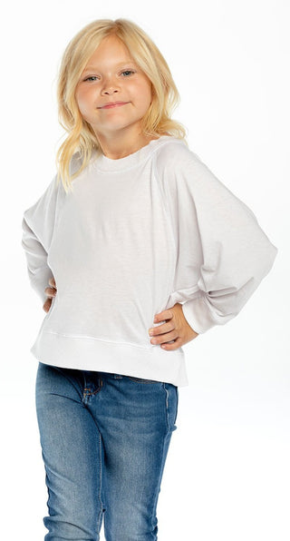 Chaser White Recycled Vintage Batwing Cropped L/S Raglan, Chaser, Chaser, Chaser Kids, Chaser L/S Tee, Chaser Recycled Vintage Batwing Cropped L/S Raglan, Chaser White, Chaser White Recycled