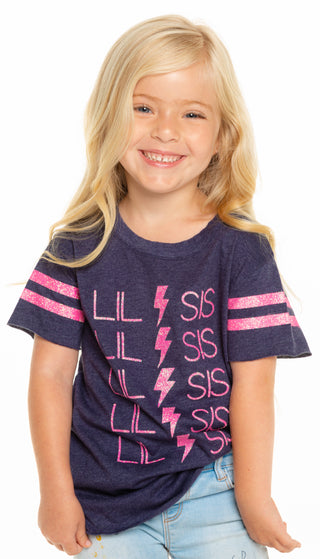 Chaser Lil Sis Vintage Jersey S/S Shirttail Tee, Chaser, cf-size-4, cf-type-tee, cf-vendor-chaser, Chaser, Chaser Kids, Chaser Kids Shirt, Chaser Kids Tee, Chaser Lil Sis Lightening, Chaser L