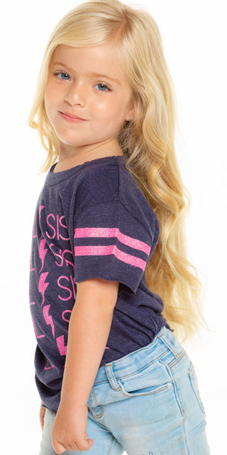 Chaser Lil Sis Vintage Jersey S/S Shirttail Tee, Chaser, cf-size-4, cf-type-tee, cf-vendor-chaser, Chaser, Chaser Kids, Chaser Kids Shirt, Chaser Kids Tee, Chaser Lil Sis Lightening, Chaser L