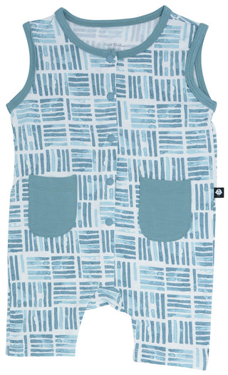 Sweet Bamboo Teal Watercolor Tank Romper, Sweet Bamboo, Bamboo, Bamboo Footie, cf-size-6-12-months, cf-type-romper, cf-vendor-sweet-bamboo, Els PW 5060, Gift for Baby Boy, Summer Sale, Sweet