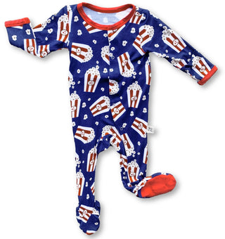 Kozi & Co Popcorn Footie, Kozi & co, cf-size-6-12-months, cf-type-footie, cf-vendor-kozi-&-co, CM22, Kozi & Co, Kozi & Co Circus, Kozi & Co Fall 2020, Kozi & Co Popcorn, Kozi & Co Popcorn Foo