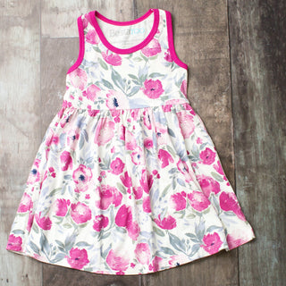 Raspberry Tulips Racer Back Dress, Bestaroo, Bestaroo Dress, Bestaroo Floral, Bestaroo Raspberry Tulips, Bestaroo Tulips, Black Friday, CM22, Cyber Monday, Dress, Floral Dress, Little Girls D