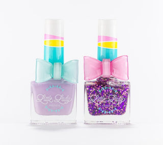 Lady Mermaid Duo Scented Nail Polish Set, Little Lady Products, cf-type-nail-polish, cf-vendor-little-lady-products, EB Girls, Glitter Nail Polish, Kids Nail Polish, Lady Lilac, Little Lady G