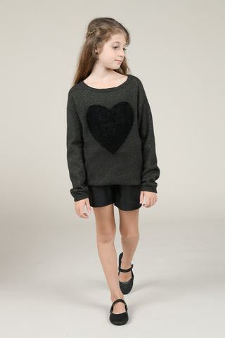 Mini Molly Heart Knit Sweater, Molly Bracken, Big Girls Clothing, Girls Clothing, Heart, Heart Sweater, Mini Molly, Mini Molly Heart Sweater, Mini Molly Tween, Molly Bracken, Tween Clothing,