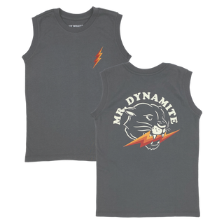 Tiny Whales Mr Dynamite Faded Black Muscle Tee, Tiny Whales, Boys, Boys Clothing, cf-size-6y, cf-size-8y, cf-type-shirt, cf-vendor-tiny-whales, Made in the USA, Mr Dynamite, Muscle Tee, Tiny