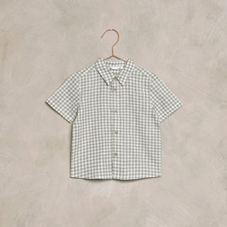 Noralee Atlas Shirt in Dusty Blue Gingham, Noralee, Button Down Shirt, Dusty Blue Gingham, Gingham, Nora Lee, Noralee, Noralee Atlas Shirt, Noralee Shirt, Noralee SS23, Rylee & Cru, Shirt - B
