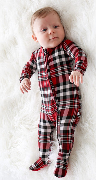 Posh Peanut Noah Plaid Zippered Footie, Posh Peanut, All Things Holiday, Baby, Elephant Footie, Els PW 5060, Els PW 8258, End of Year, End of Year Sale, Footie with Zipper, Gender Neutral, In