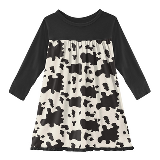 KicKee Pants Cow Print Classic L/S Swing Dress, KicKee Pants, CM22, KicKee, KicKee Pants, KicKee Pants Classic L/S Swing Dress, KicKee Pants County Fair, KicKee Pants Cow Print, KicKee Pants
