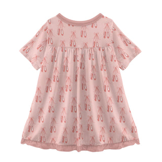 KicKee Pants Baby Rose Ballet Classic S/S Swing Dress, KicKee Pants, cf-size-2t, cf-type-dress, cf-vendor-kickee-pants, CM22, Dress, KicKee, KicKee Pants, KicKee Pants Baby Rose Ballet, KicKe
