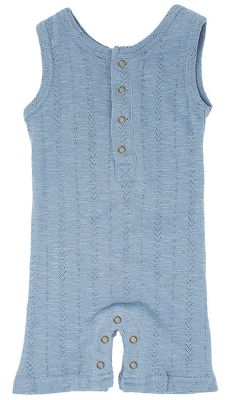 L'ovedbaby Pointelle Sleeveless Romper - Pool, L'ovedbaby, cf-size-0-3-months, cf-type-romper, cf-vendor-lovedbaby, CM22, Els PW 5060, L'ovedbaby, L'ovedbaby Pointelle Sleeveless Romper, L'ov