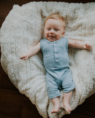 L'ovedbaby Pointelle Sleeveless Romper - Pool, L'ovedbaby, cf-size-0-3-months, cf-type-romper, cf-vendor-lovedbaby, CM22, Els PW 5060, L'ovedbaby, L'ovedbaby Pointelle Sleeveless Romper, L'ov