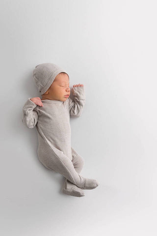 L'ovedbaby Pointelle Lap Shoulder Footie - Light Gray, L'ovedbaby, CM22, Gender Neutral, Gender Neutral Baby Gift, Gender Neutral Footie, Gender Neutral Unisex, L'ovedbaby Grey, L'ovedbaby Li