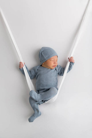 L'ovedbaby Pointelle Lap Shoulder Footie - Pool, L'ovedbaby, cf-size-6-9-months, cf-type-footie, cf-vendor-lovedbaby, CM22, L'ovedbaby, L'ovedbaby Footie, L'ovedbaby Pool, L'ovedbaby Pool Poi