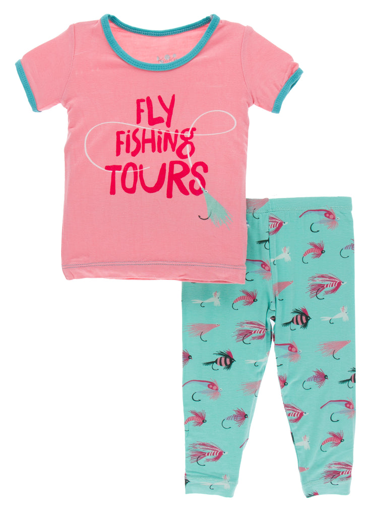 KicKee Pants Glass Fishing Flies Graphic Tee S/S Pajama Set w/Pants