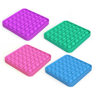 Pop It Fidget Toy - Square (5 Colors), Top Trenz, Blue Square Pop It Fidget Toy, EB Boys, EB Girls, Fidget, Fidget toy, Green Square Pop It Fidget Toy, In N  Out, In N Out Pop It, Light Blue
