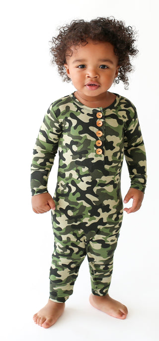 Posh Peanut Cadet L/S Henley Romper, Posh Peanut, Posh Custom Sale, Posh Peanut, Posh Peanut Cadet, Posh Peanut Cadet L/S Henley Romper, Posh Peanut Camo, Posh Peanut Fall 2020, Posh Peanut H