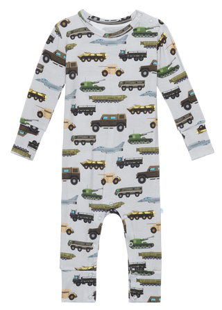Posh Peanut Cash L/S Romper, Posh Peanut, Posh Peanut, Posh Peanut Cash, Posh Peanut Cash L/S Romper, Posh Peanut Cash Long Sleeve Romper, Posh Peanut Fall 2020, Posh Peanut Military Trucks,
