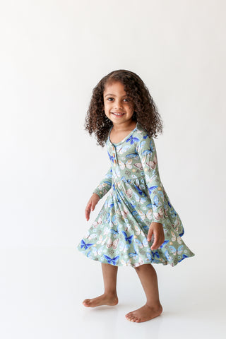 Posh Peanut Lucy L/S Henley Twirl Dress, Posh Peanut, Posh Peanut, Posh Peanut Butterflies, Posh Peanut Butterfly, Posh Peanut Dress, Posh Peanut Exclusive 9/29, Posh Peanut L/S Henley Twirl