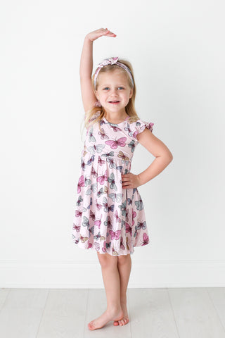 Posh Peanut Nora Ruffled Capsleeve Twirl Dress, Posh Peanut, Butterflies, Butterfly, Posh Peanut, Posh Peanut Butterflies, Posh PEanut Butterfly, Posh Peanut Nora, Posh Peanut Nora Ruffled Ca