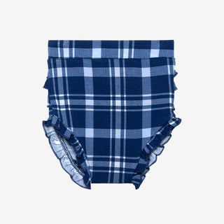 Posh Peanut Owen L/S Henley Peplum Top & Bloomer Set, Posh Peanut, Blue Plaid, Posh Peanut, Posh Peanut Blue Plaid, Posh Peanut Bummie Set, Posh Peanut Fall 2021, Posh Peanut L/S Henley Peplu