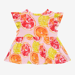 Posh Peanut Citrine Ruffled Capsleeve Basic Peplum Top & Bloomer Set, Posh Peanut, cf-size-12-18-months, cf-size-18-24-months, cf-size-2t, cf-size-3-6-months, cf-type-2pc-set, cf-vendor-posh-