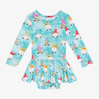 Posh Peanut Gnomey L/S Basic Twirl Skirt Bodysuit, Posh Peanut, Jolly Holiday Sale, Posh Peanut, Posh Peanut Dress, Posh Peanut Fall 2021, Posh Peanut Fall 3, Posh Peanut Gnomey, Posh Peanut
