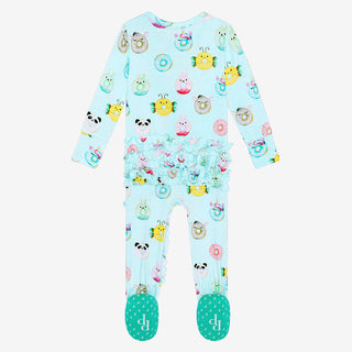 Posh Peanut Donuts Ruffled Zippered Footie, Posh Peanut, Donuts, Posh Peanut, Posh Peanut Donuts, Posh Peanut Footie, Posh Peanut Footie with Zipper, Posh Peanut Ruffled Zippered Footie, Posh