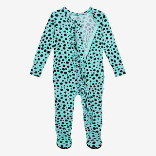 Posh Peanut Pebbles Ruffled Zippered Footie, Posh Peanut, Posh Peanut, Posh Peanut Footie, Posh Peanut Footie with Zipper, Posh Peanut Pebbles, Posh Peanut Pebbles Ruffled Zippered Footie, Po