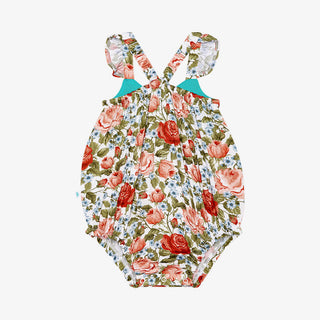 Posh Peanut Alma Henley Ruffled Capsleeve Bubble Romper, Posh Peanut, Alma, cf-size-18-24-months, cf-size-2t, cf-size-6-12-months, cf-type-romper, cf-vendor-posh-peanut, Floral, Posh Peanut,