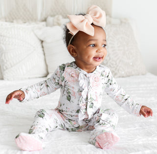 Posh Peanut Delilah Ruffled Snap Footie, Posh Peanut, Posh Peanut, Posh Peanut Delilah, Posh Peanut Delilah Ruffled Snap Footie, Posh Peanut Floral Footie, Posh Peanut Footie, Posh Peanut Foo