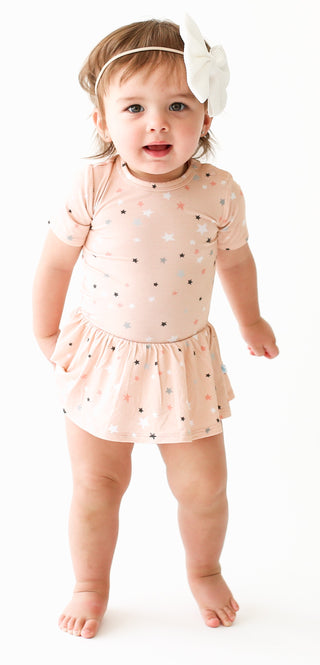 Posh Peanut Stars S/S Twirl Skirt Bodysuit, Posh Peanut, Baby, Infant, Posh PEanut, Posh Peanut S/S Twirl Skirt Bodysuit, Posh Peanut Short Sleeve Twirl Skirt Bodysuit, Posh Peanut Stars, Pos