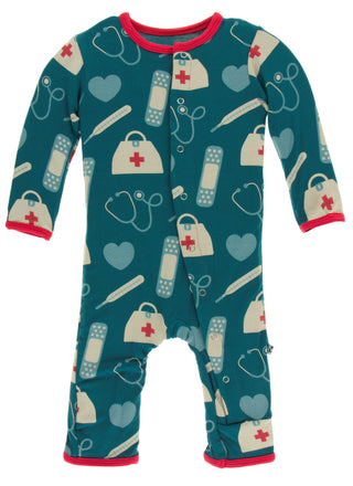 KicKee Pants Oasis Medicine Coverall with Snaps, KicKee Pants, CM22, Coverall, Coverall with Snaps, Coveralls, Fitted Coverall, KciKee Coverall, KicKee, KicKee Coverall, KicKee Coverall with