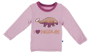 KicKee Pants Sweet Pea I Love Dinosaurs L/S Piece Print Easy Fit Crew Neck Tee, KicKee Pants, Black Friday, cf-size-small-6-8, cf-type-long-sleeve-tee, cf-vendor-kickee-pants, CM22, Cyber Mon