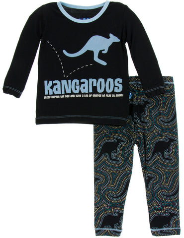 KicKee Pants Midnight Kangaroo Long Sleeve 2pc Pajama Set, KicKee Pants, 2pc Pajama Set, 2pc Set, Bamboo Pajama, Bamboo Pajamas, Black Friday, Boys Pajamas, CM22, Cyber Monday, Els PW 5060, E