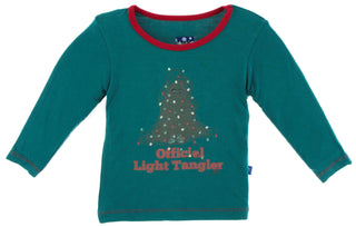 KicKee Pants Long Sleeve Piece Print Tee-Cedar Light Tangler, KicKee Pants, All Things Holiday, Black Friday, Christmas, Christmas in July, Christmas Shirt, CM22, Cyber Monday, Els PW 8258, E