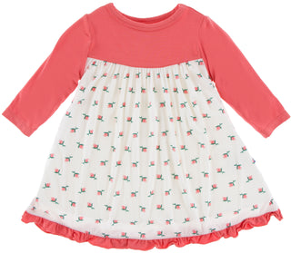 KicKee Pants Natural Rose Bud Long Sleeve Swing Dress, KicKee Pants, Black Friday, Classic Swing Dress, CM22, Cyber Monday, Els PW 5060, Els PW 8258, End of Year, End of Year Sale, KicKee, Ki