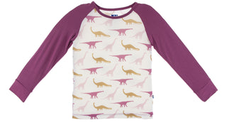KicKee Pants Natural Sauropods L/S Tailored Fit Raglan Tee, KicKee Pants, Black Friday, CM22, Cyber Monday, Easy Fit Raglan Tee, Els PW 5060, Els PW 8258, End of Year, End of Year Sale, KicKe