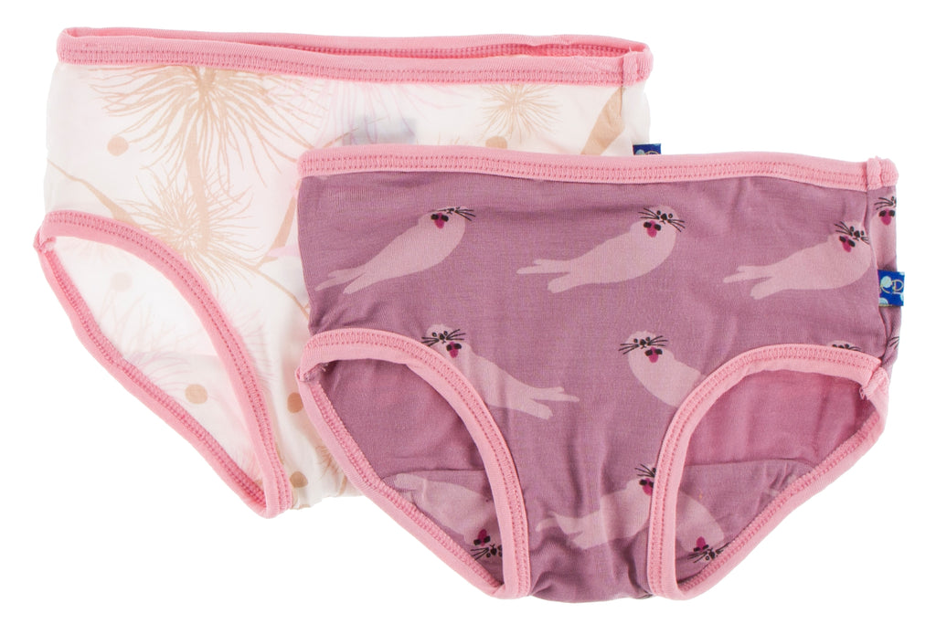 KicKee Pants Natural Sea Garden & Pegasus Sea Otter Girls Underwear Set