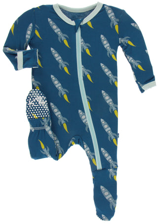 KicKee Pants Twilight Rockets Footie with Zipper, KicKee Pants, CM22, Footie, Footie with Snaps, KicKee, KicKee Footie, KicKee Footie with Zipper, KicKee Pants, KicKee Pants Astronomy, KicKee