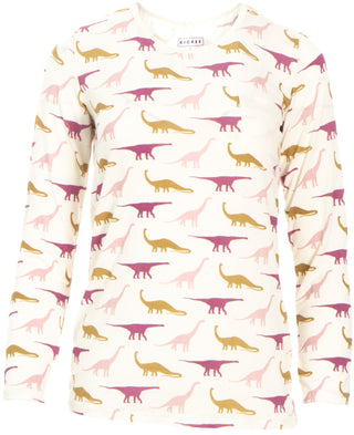 KicKee Pants Natural Sauropods L/S Loosey Goosey Tee with Pocket, KicKee Pants, Black Friday, CM22, Cyber Monday, Els PW 5060, Els PW 8258, End of Year, End of Year Sale, KicKee, KicKee Paleo