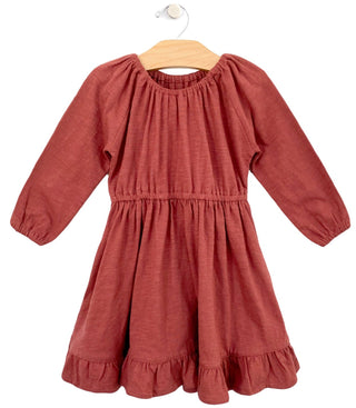 City Mouse Slub Cotton Gathered Ruffle Dress - Paprika, City Mouse, City Mouse, City Mouse Clothing, City Mouse Dress, City Mouse Fall 2020, City Mouse Paprika, City Mouse Paprika Slub Cotton