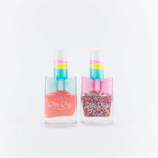 Peachy Rainbow Duo Scented Nail Polish Set, Little Lady Products, cf-type-nail-polish, cf-vendor-little-lady-products, EB Girls, Glitter Nail Polish, Just Peachy, Kids Nail Polish, Little Lad